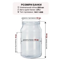 Банка скляна 0.85 л Твіст 82 мм (9540)