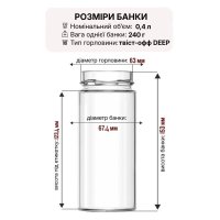 Банка скляна 0.400 л Твіст DEEP 63 мм (1074)