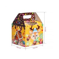 Новорічна коробка Куб жовтий 800 гр (2680)