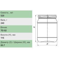 Банка скляна 0.52 л Твіст 82 мм (9536)