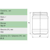 Банка скляна 0.420 л Твіст 77 мм (2436)