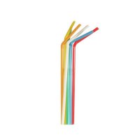 Соломка з вигином d5 210 мм 200 шт кольорова (0239)