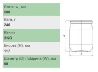 Банка скляна 0.5 л Твіст 82 мм (0789) Банка скляна 0.5 л Твіст 82 мм (0789)