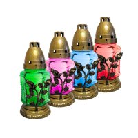 Свічка лампадка скло Троянда d 9 см h 18 см (3910)