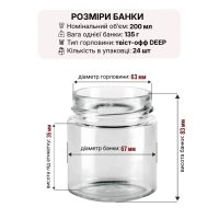 Банка скляна Медова 200 мл DEEP Твіст 63 (4713)