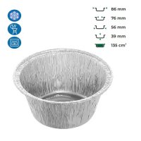 Контейнер алюмінієвий C1G круглий Жульєн 135 мл  (9158)