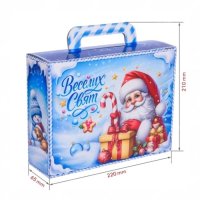 Новорічна коробка Сумка з ручками Санта 900 гр (1282)