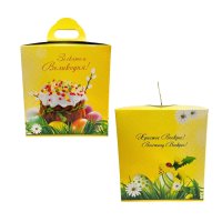 Коробка для паски Жовта 16х16х18 см (3178)