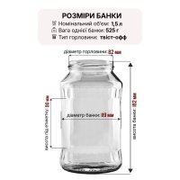 Банка скляна 1.50 л Твіст 82 мм (0879)