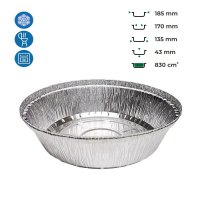 Контейнер алюмінієвий C801L круглий 830 мл (9342)