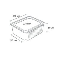 Одноразовий контейнер з кришкою ПС 53 2250 мл (5496)