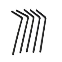 Соломка з вигином d5 210 мм 150 шт чорна (4192)