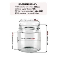 Банка скляна Медова 200 мл DEEP Твіст 63 (4713)
