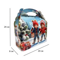 Новорічна коробка Діти на ковзанах 800 гр (2377)