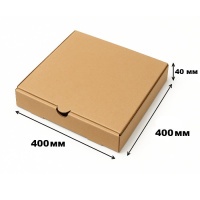 Коробка для піци Крафт 40x40x4 см (8065) Коробка для піци Крафт 40x40x4 см (8065)