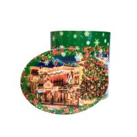 Новорічна коробка Тубус зелений 1000 гр (7083)