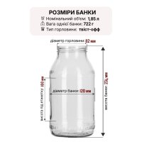 Банка скляна 1.85 л Твіст 82 мм (1552)