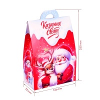 Новорічна коробка Сумка маленька Червона 600 гр (1271)