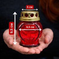 Свічка лампадка скло d 6.5 см h 9.5 см (2629)