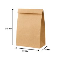 Пакет кутик паперовий бурий 9х21 см 100 шт (8878)