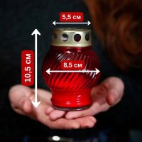 Свічка лампадка скло d 8.5 см h 10.5 см (2628)