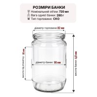 Банка скляна для консервування 0.65л СКО 20шт (6577)