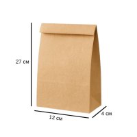 Пакет саше паперовий бурий 12х27х4 см 100 шт (9464)