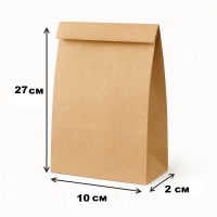 Пакет саше крафтовий бурий 10×27×2 см 100 шт  (0101)