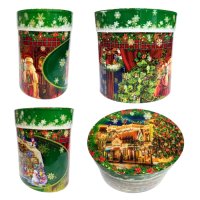 Новорічна коробка Тубус зелений 1000 гр (7083)