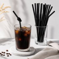 Соломка з вигином d6 250 мм 100 шт чорна (9767)