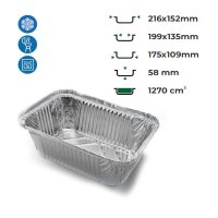Контейнер алюмінієвий R27L прямокутний 1270 мл (2562)