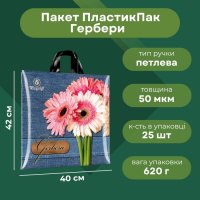 Пакет ПластикПак Гербери 40х42 см (4659)