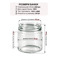 Банка скляна 0.2 л Твіст 66 мм (4635)