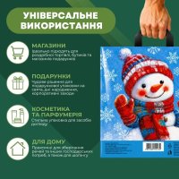 Пакет новорічний Сніговик 38х34 см (1124)