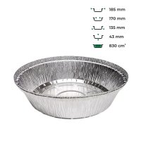 Контейнер алюмінієвий C801L круглий 830 мл (9342)