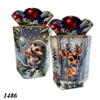 Новорічна коробка Їжачок та олень 800 гр (1486) Новорічна коробка Їжачок та олень 800 гр (1486)