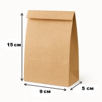 Пакет саше паперовий бурий 9х15х5 см 100 шт (1529) Пакет саше паперовий бурий 9х15х5 см 100 шт (1529)