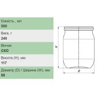 Банка скляна 0.5 л СКО (0790) Банка скляна 0.5 л СКО (0790)