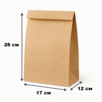 Пакет паперовий бурий 17х28х12 см (6224) Пакет паперовий бурий 17х28х12 см (6224)